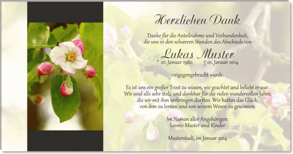  Danksagungskarten Trauer