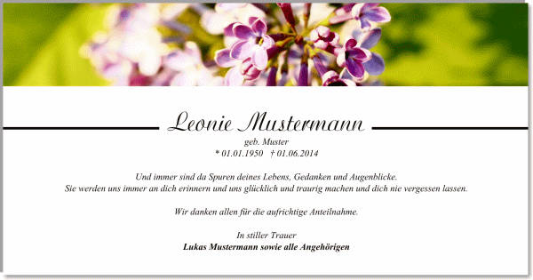 Danksagungskarten Trauer
